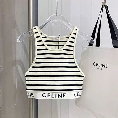 celine striped crop|Celine Crop Tops for Women .